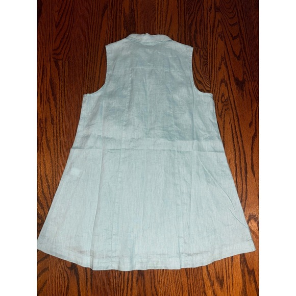 NWT J Jill Love Linen Sleeveless Button Shirt Lt Blue XSP coastal grandmother - Picture 3 of 3